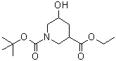 结构式 CAS# 1272756-00-9, N-叔丁氧羰基-5-羟基哌啶-3-羧酸乙酯