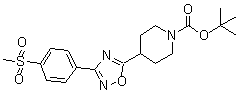 结构式 CAS# 1272756-23-6, 4-[3-[4-(甲基磺酰基)苯基]-1,2,4-恶二唑-5-基]-1-哌啶羧酸叔丁酯
