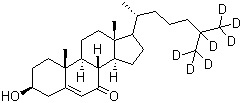 结构式 CAS# 127684-08-6, 7-酮基胆固醇-D7