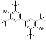 structure of CAS# 128-38-1, 2,2',6,6'-Tetra-tert-butyl-4,4'-biphenol;3,3',5,5'-Tetra-tert-butyl-4,4'-biphenol; 3,3',5,5'-Tetra-tert-butyl-4,4'-biphenyldiol; 3,3',5,5'-Tetra-tert-butyl-4,4'-dihydroxy-1,1'-biphenyl