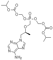 structure of CAS# 1280130-08-6, (S)-Tenofovir Disoproxil;5-[[(1S)-2-(6-Amino-9H-purin-9-yl)-1-methylethoxy]methyl]-2,4,6,8-tetraoxa-5-phosphanonanedioic acid 1,9-bis(1-methylethyl) ester 5-oxide