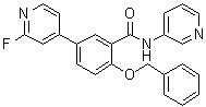 structure of CAS# 1285515-21-0, 5-(2-Fluoro-4-pyridinyl)-2-(phenylmethoxy)-N-3-pyridinylbenzamide;GSK 2578215A