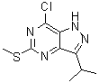 结构式 CAS# 1289139-31-6, 7-氯-3-(1-甲基乙基)-5-(甲硫基)-1H-吡唑并[4,3-d]嘧啶