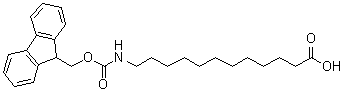 structure of CAS# 128917-74-8, 12-[[(9H-Fluoren-9-ylmethoxy)carbonyl]amino]dodecanoic acid