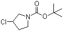 结构式 CAS# 1289386-88-4, 3-氯-1-吡咯烷甲酸叔丁酯