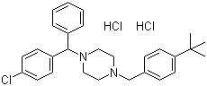 structure of CAS# 129-74-8, Buclizine dihydrochloride;1-[(4-Chlorophenyl)phenylmethyl]-4-[[4-(tert-butyl)phenyl]methyl]piperazine dihydrochloride
