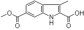 structure of CAS# 1290069-58-7, 3-Methyl-1H-indole-2,6-dicarboxylic acid 6-methyl ester