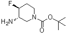 (3S,4S)-3-氨基-4-氟-1-哌啶羧酸叔丁酯分子结构 (CAS 1290191-71-7)