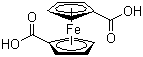 structure of CAS# 1293-87-4, 1,1'-Ferrocenedicarboxylic acid;1,1'-Dicarboxyferrocene; Bis(carboxycyclopentadienyl)iron