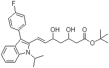 tert-Butyl (E)-3,5-dihydroxy-7-[3'-(4''-fluorophenyl)-1'-methylethyl-indol-2'-yl]-6-heptenoate molecular structure (CAS 129332-29-2)