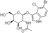 structure of CAS# 129572-48-1, 5-Bromo-4-chloro-3-indolyl-N-acetyl-beta-D-galactosaminide;X-Galactosaminide