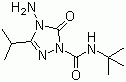 结构式 CAS# 129909-90-6, 胺唑草酮; 4-氨基-5-氧代-3-异丙基-N-叔丁基-1,2,4-三唑-1-甲酰胺