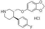 结构式 CAS# 130855-30-0, (3R,4S)-3-[(1,3-苯并二恶茂-5-基氧基)甲基]-4-(4-氟苯基)哌啶盐酸盐