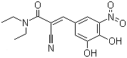 结构式 CAS# 130929-57-6, 恩他卡朋; (E)-2-氰基-3-(3,4二羟基-5-硝基苯)-N,N二乙基丙烯酰胺