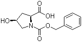 结构式 CAS# 130930-25-5, (2S,4S)-1-苄氧羰基-4-羟基吡咯烷-2-甲酸