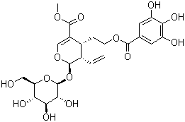 structure of CAS# 131189-57-6, Cornuside;Cornuside I; Methyl (2R,3S,4R)-3-ethenyl-4-[2-(3,4,5-trihydroxybenzoyl)oxyethyl]-2-[(2S,3R,4S,5S,6R)-3,4,5-trihydroxy-6-(hydroxymethyl)oxan-2-yl]oxy-3,4-dihydro-2H-pyran-5-carboxylate