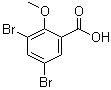 structure of CAS# 13130-23-9, 3,5-Dibromo-2-methoxybenzoic acid