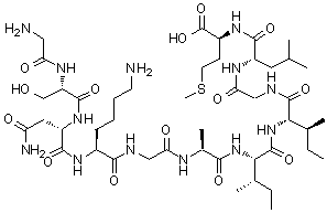 structure of CAS# 131602-53-4, Human beta-amyloid peptide(25-35);1: PN: US20030114510 SEQID