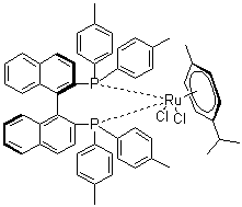 structure of CAS# 131614-43-2, Chloro[(R)-(+)-2,2'-bis(di-p-tolylphosphino)-1,1'-binaphthyl](p-cymene)ruthenium(II) chloride