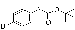structure of CAS# 131818-17-2, N-(tert-Butoxycarbonyl)-4-bromoaniline;(4-Bromophenyl)carbamic acid tert-butyl ester; tert-Butyl (4-bromophenyl)carbamate