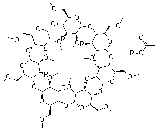 structure of CAS# 131889-29-7, Heptakis(3-O-acetyl-2,6-di-O-methyl)-beta-cyclodextrin;2,6-Di-O-methyl-3-O-acetyl-beta-cyclodextrin