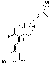 structure of CAS# 131918-61-1, Paricalcitol;Zemplar; (1R,3R)-5-[(2E)-2-[(1R,3aS,7aR)-1-[(E,2R,5S)-6-Hydroxy-5,6-dimethylhept-3-en-2-yl]-7a-methyl-2,3,3a,5,6,7-hexahydro-1H-inden-4-ylidene]ethylidene]cyclohexane-1,3-diol
