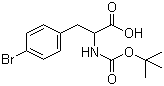 结构式 CAS# 132153-48-1, N-(叔丁氧羰基)-对溴-DL-苯丙氨酸