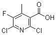 结构式 CAS# 132195-42-7, 2,6-二氯-5-氟-4-甲基-3-吡啶羧酸