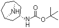 结构式 CAS# 132234-68-5, exo-3-Boc-氨基托烷; N-(3-exo)-8-氮杂双环[3.2.1]辛烷-3-基氨基甲酸叔丁酯