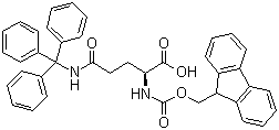 structure of CAS# 132327-80-1, Nalpha-Fmoc-Ndelta-trityl-L-glutamine;Fmoc-Gln(Trt)-OH