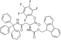 structure of CAS# 132388-64-8, N-Fmoc-N'-trityl-L-asparagine pentafluorophenyl ester;Fmoc-Asn(Trt)-OPfp