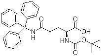 结构式 CAS# 132388-69-3, N-Boc-N'-三苯甲基-L-谷氨酰胺; N-叔丁氧羰基-N'-三苯甲基-L-谷氨酰胺