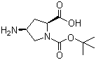 structure of CAS# 132622-66-3, (2S,4S)-4-Amino-1,2-pyrrolidinedicarboxylic acid 1-(tert-butyl) ester;(2S-cis)-4-amino-1,2-Pyrrolidinedicarboxylic acid 1-(tert-butyl) ester