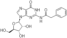 structure of CAS# 132628-16-1, N-(Phenylacetyl)guanosine;N2-Phenylacetylguanosine
