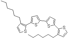 structure of CAS# 132814-91-6, 3,3'''-Dihexyl-2,2':5',2'':5'',2'''-quaterthiophene
