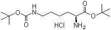结构式 CAS# 13288-57-8, N(e)-Boc-L-赖氨酸叔丁酯盐酸盐; N(e)-叔丁氧羰基-L-赖氨酸叔丁酯盐酸盐