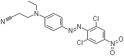 structure of CAS# 13301-61-6, Disperse Orange 76;Disperse Orange 37; Disperse Orange 59; 3-[[4-[(2,6-Dichloro-4-nitrophenyl)azo]phenyl]ethylamino]propanenitrile