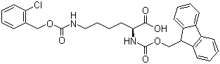 structure of CAS# 133970-31-7, N-(9-Fluorenylmethyloxycarbonyl)-N'-(2-chlorobenzyloxycarbonyl)-L-lysine;Fmoc-Lys(2-Cl-Cbz)-OH