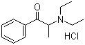 structure of CAS# 134-80-5, Amfepramone hydrochloride;Diethylpropion hydrochloride; 2-(Diethylamino)-1-phenyl-1-propanone hydrochloride