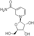 structure of CAS# 1341-23-7, Nicotinamide ribose;1-[(2R,3R,4S,5R)-3,4-dihydroxy-5-(hydroxymethyl)oxolan-2-yl]pyridin-1-ium-3-carboxamide