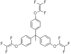 structure of CAS# 134130-24-8, 1,1,1-Tris[4-(trifluorovinyloxy)phenyl]ethane