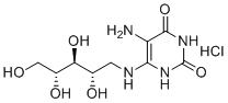 结构式 CAS# 134452-11-2, 5-氨基-6-{[(2S,3S,4R)-2,3,4,5-四羟基戊基]氨基}-1,2,3,4-四氢嘧啶-2,4-二酮盐酸盐