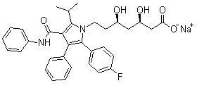结构式 CAS# 134523-01-6, 阿伐他汀钠