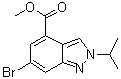 structure of CAS# 1346702-53-1, Methyl 6-bromo-2-(1-methylethyl)-2H-indazole-4-carboxylate