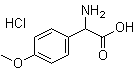 structure of CAS# 134722-07-9, alpha-Amino-4-methoxybenzeneacetic acid hydrochloride