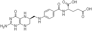 (-)-L-5,6,7,8-Tetrahydrofolic acid molecular structure (CAS 135-16-0)
