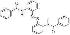 structure of CAS# 135-57-9, 2,2'-Dithiobisbenzanilide;2,2'-Dibenzamido diphenyl disulfide; Bis(2-benzamidophenyl) disulphide