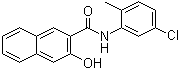 structure of CAS# 135-63-7, 5'-Chloro-3-hydroxy-2'-methyl-2-naphthanilide;N-(5-Chloro-2-methylphenyl)-3-hydroxynaphthalene-2-carboxamide; Naphtanilide KB; Naphtol AS-KB; Azoic Coupling Component 21