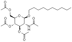 structure of CAS# 135198-04-8, Decyl 2-(acetylamino)-2-deoxy-beta-D-glucopyranoside 3,4,6-triacetate