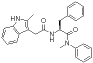 结构式 CAS# 1352879-65-2, 2-甲基-N-[(1S)-2-(甲基苯基氨基)-2-氧代-1-(苯基甲基)乙基]-1H-吲哚-3-乙酰胺